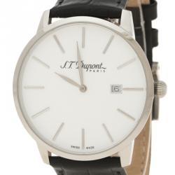 S.T. Dupont White Stainless Steel Men's Wristwatch 39 mm