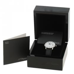 S.T. Dupont White Stainless Steel Men's Wristwatch 39 mm