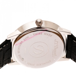 Pre Owned S.T. Dupont White Stainless Steel Men's Wristwatch 39 mm