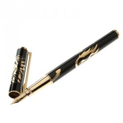 Pre Owned S.T. Dupont Neoclassic Horse Premium Chinese Lacquered Gold Finish Limited Edition Fountain Pen