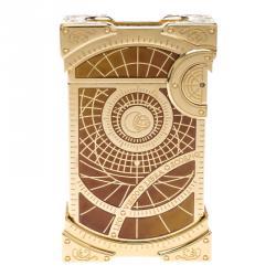 S.T. Dupont Brown Lacquer and Gold Finish Shoot The Moon Limited Edition Lighter 
