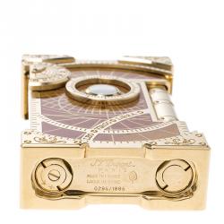 S.T. Dupont Brown Lacquer and Gold Finish Shoot The Moon Limited Edition Lighter 