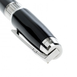 S.T. Dupont Black Resin Silver Tone Ballpoint Pen