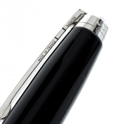 S.T. Dupont Black Resin Silver Tone Ballpoint Pen