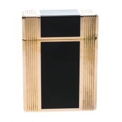 S.T. Dupont Black Chinese Lacquer Textured Gold Plated Lighter