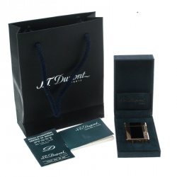 S.T. Dupont Black Chinese Lacquer Textured Gold Plated Lighter