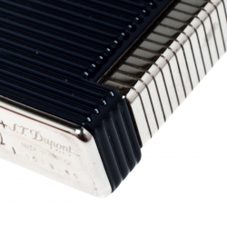 S.T Dupont Ligne 2 Navy Blue Lacquer Palladium Finish Torch Lighter