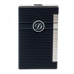 S.T Dupont Ligne 2 Navy Blue Lacquer Palladium Finish Torch Lighter