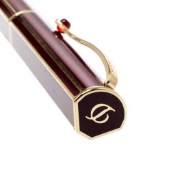 S.T. Dupont Red Lacquer Yellow Gold Plated Rollerball Pen