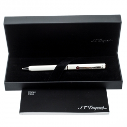 S.T.Dupont Karl Lagerfeld Edition White Lacquer Palladium Finish Ballpoint Pen