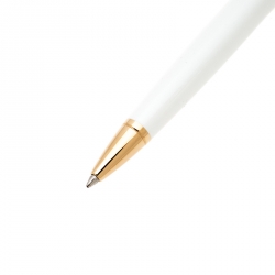 S.T. Dupont Line D Pearly White Lacquer Gold Plated Ballpoint Pen
