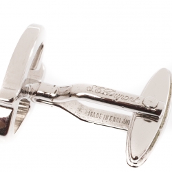 S.T. Dupont D Logo Silver Tone Classic Cufflinks