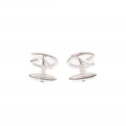 S.T. Dupont D Logo Silver Tone Classic Cufflinks