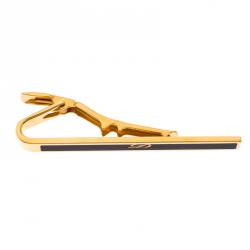 S.T. Dupont Black Enamel Gold Plated Tie Bar