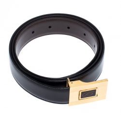 S.T. Dupont Black Leather Belt Size 95CM