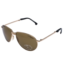 S.T Dupont Gold Tone/ Brown Polarized DP- 7010 Foldable Aviator Sunglasses