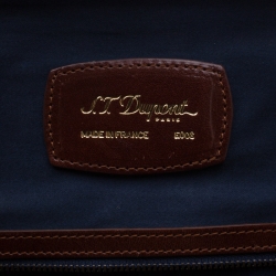 S.T. Dupont Beige/Brown Canvas and Leather Bogie Duffle Bag