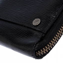 S.T. Dupont Black Leather Zipped Compact Wallet