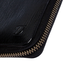 S.T. Dupont Black Leather Zipped Compact Wallet