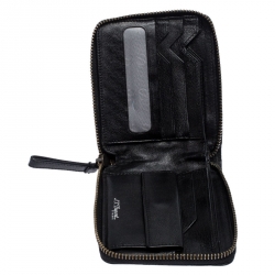 S.T. Dupont Black Leather Zipped Compact Wallet