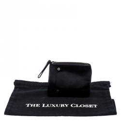 S.T. Dupont Black Leather Zipped Compact Wallet