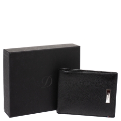 S.T. Dupont Black Carbon Leather Bifold Wallet