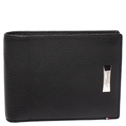S.T. Dupont Black Carbon Leather Bifold Wallet