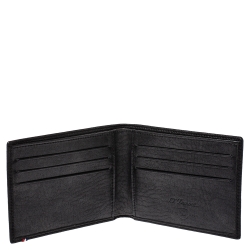 S.T. Dupont Black Carbon Leather Bifold Wallet
