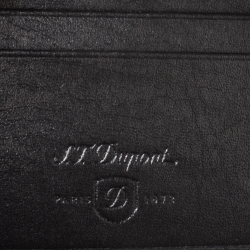 S.T. Dupont Black Carbon Leather Bifold Wallet