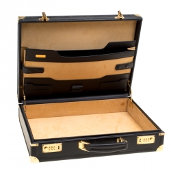 S.T. Dupont Black Leather Briefcase