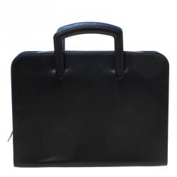 ST Dupont Black Leather Document Holder Line D Slim Briefcase