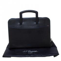 ST Dupont Black Leather Document Holder Line D Slim Briefcase