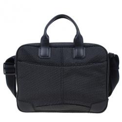 S.T. Dupont Black Leather Laptop Bag