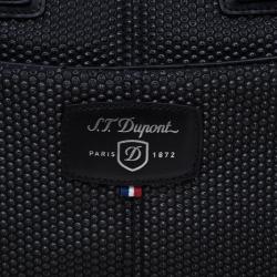 S.T. Dupont Black Leather Laptop Bag