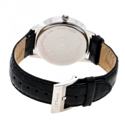 Pre Owned S.T. Dupont White Stainless Steel Men's Wristwatch 39 mm