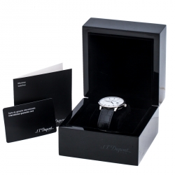 Pre Owned S.T. Dupont White Stainless Steel Men's Wristwatch 39 MM