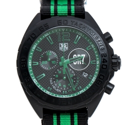 Pre Owned Tag Heuer Black Titanium Carbide Coated Stainless Steel Formula 1 Cristiano Ronaldo CR7 Limited Edition CAZ1113 Mens' Wristwatch 42 mm