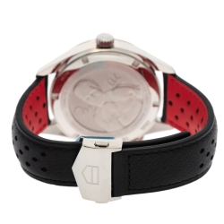 Pre Owned Tag Heuer Black Stainless Steel Leather Muhammad Ali Caliber 5 Carrera WAr2A12 Men's Wristwatch 43 mm