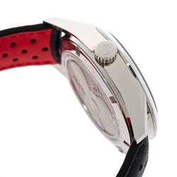 Pre Owned Tag Heuer Black Stainless Steel Leather Muhammad Ali Caliber 5 Carrera WAr2A12 Men's Wristwatch 43 mm