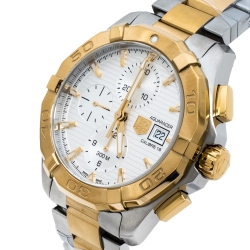 Pre Owned Tag Heuer Silver Two-Tone Stainless Steel Aquaracer Calibre 16 CAY2121.BB0923 Men's Wristwatch 43 mm