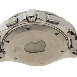 Pre Owned Tag Heuer Black Stainless Steel Aquaracer Grande Date Chronograph CAN1010 Men's Wristwatch 46 mm