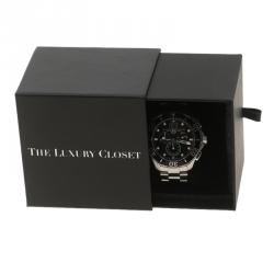 Pre Owned Tag Heuer Black Stainless Steel Aquaracer Grande Date Chronograph CAN1010 Men's Wristwatch 46 mm