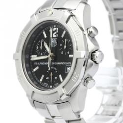 Pre Owned Tag Heuer Black Stainless Steel Exclusive Men's Wristwatch 39MM