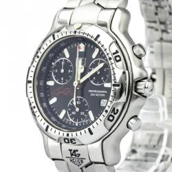 Pre Owned Tag Heuer Black Stainless Steel 6000 Series Grant Hill Men's Wristwatch 40MM