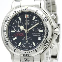 Pre Owned Tag Heuer Black Stainless Steel 6000 Series Grant Hill Men's Wristwatch 40MM