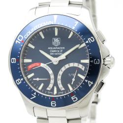 Pre Owned Tag Heuer Navy Blue Stainless Steel Aquaracer Calibre S Regatta Men's Wristwatch 42MM