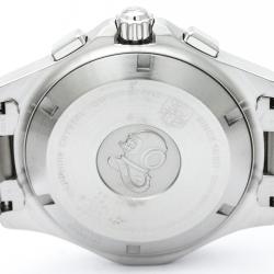 Pre Owned Tag Heuer Navy Blue Stainless Steel Aquaracer Calibre S Regatta Men's Wristwatch 42MM