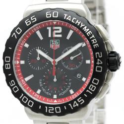 Pre Owned Tag Heuer Black Stainless Steel Formula 1 Chronograph Men's Wristwatch 42MM