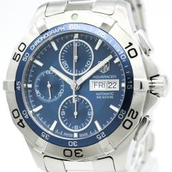 Pre Owned Tag Heuer Blue Stainless Steel Aquaracer Men's Wristwatch 44MM