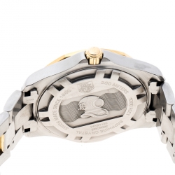 Pre Owned Tag Heuer Blue Two-tone Stainless Steel Aquaracer WAB1120 Men's Wristwatch 39 mm